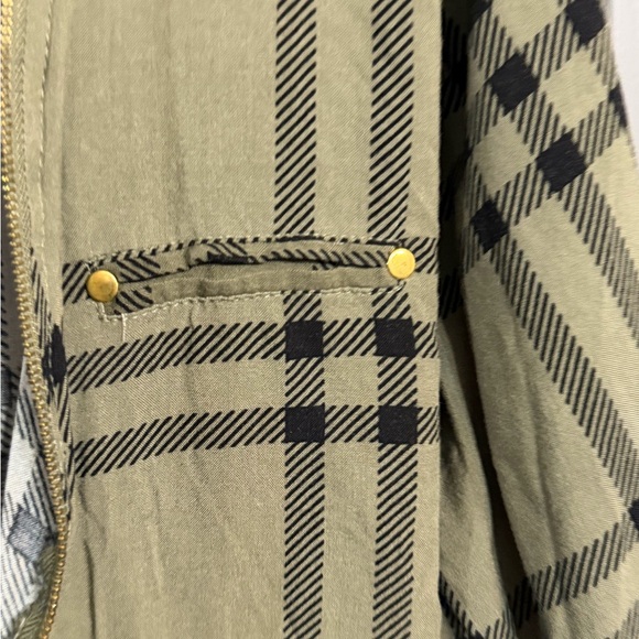 Miss Lili Olive and Black Plaid Button Down Shirt - Picture 3 of 9